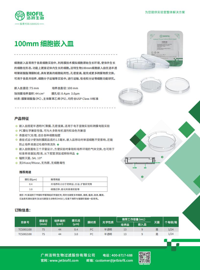 100mm细胞嵌入皿
